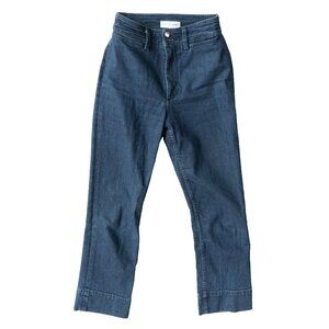 Apiece Apart Merida Jeans High Rise Cropped Straight Dark Wash Retro Capri Denim